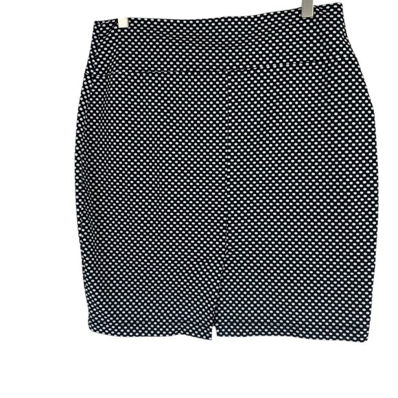 Suzy Shier Black White Polka Dot Peplum Top Blouse Stretch & skirt sz large set - Picture 14 of 16